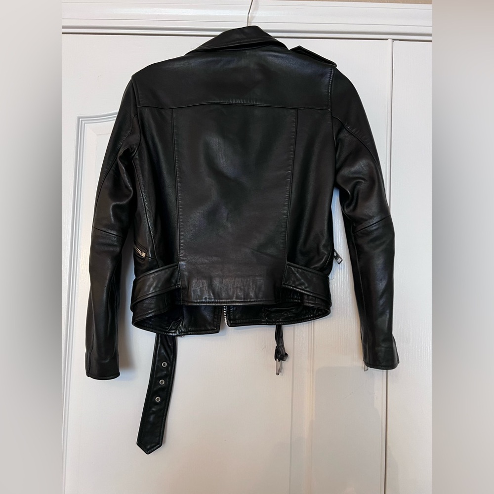 AllSaints Balfern Biker sheep leather biker jacket - Picture 2 of 5